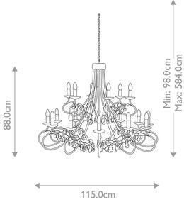 Elstead Lighting CHRISTINA CRT18-SIL-GOLD Csillár 18x60W/E14