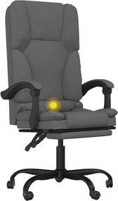 vidaXL sötétszürke dönthető irodai masszázsfotel szövettel