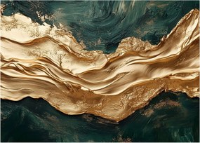 Kép - Zöld absztrakció arannyal II. (70x50 cm)