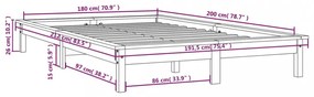 fehér tömör fenyőfa ágykeret 180 x 200 cm (Super King Size)