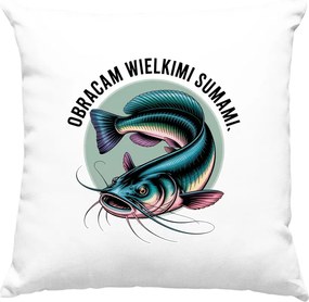 Nagy harcsa horgász párna 1 fehér