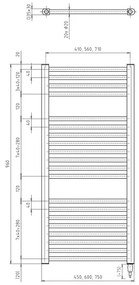 Aqualine - Fürdőszobai elektromos radiátor DIRECT-E 300W/230V 96 cm fehér