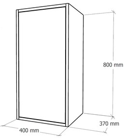 Boxie 1 ajtós fali szekrény 80x40x37 cm antracit