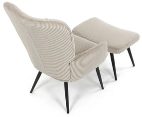 Pihenőfotel lábtartóval L7285 CRM6, krém