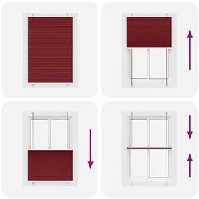 pliszírozott redőny Bordeaux piros 100x150 cm szövetszélesség