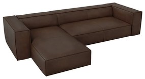 Sötétbarna bőr sarokkanapé (bal oldali) Madame – Windsor &amp; Co Sofas