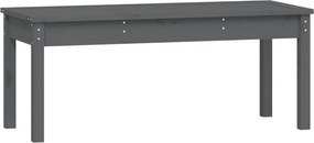vidaXL szürke tömör fenyőfa kerti pad 109x44x45 cm