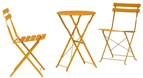 vidaXL Összecsukható Bistro Szett 3 pcs Mustár Acél