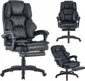 Irodai szék Főnöki szék Forgatható lábtartó Munkaasztal Fekete