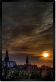 Poszterek keretben 40x60 Nap lenyugszik Horizont