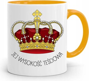 Sárga Anyós Bögre Őfelsége Anyós Nyomtatott Fényképpel