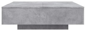 Betonszürke szerelt fa dohányzóasztal 100x100x31 cm