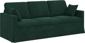 vidaXL Kanapé Sötétzöld 198 x 78 x 80 cm Bársony