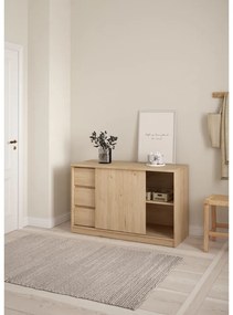 Natúr színű komód tolóajtóval tölgyfa dekorral 119x76x50 cm Naia – Tvilum
