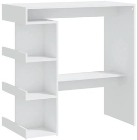 Fehér szerelt fa bárasztal tárolópolccal 100 x 50 x 101,5 cm