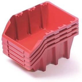 4 db tárolódobozból álló készlet, egyenként 29,5 x 19,8 x 13,3 cm, piros