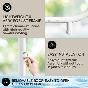 Blumfeldt Nantes, pavilon, napellenző, 3x3m, poliészter, acél váz, UV50+, padlógörgők