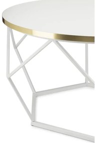 Kávésasztal DIAMOND 40x70 cm arany/fehér