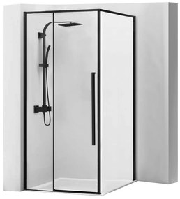 Rea - SOLAR BLACK MAT szögletes zuhany 90 x 90 cm, átlátszó üveg / fekete matt profil, REA-K6412