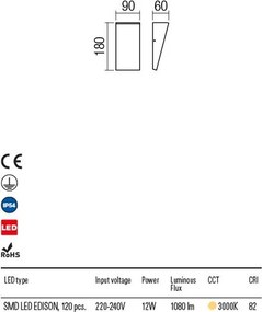 REDO 90021 TOKYO Modern Kültéri Fali Lámpa LED IP54