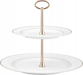 Ambition Patera sütemény kétszintes fehér porcelán 23 cm