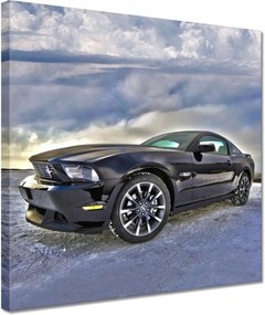 Vászonkép 30x30 Ford Mustang a hóban Autó Klasszikus Made in Usa