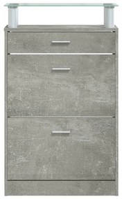 vidaXL betonszürke szerelt fa cipőszekrény 63x24x104 cm
