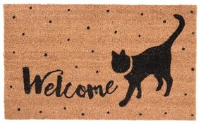 Lábtörlő 75x45cm, kókusz-PVC, cicás &quot;Welcome&quot;