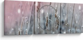Kép - Téli táj (órával) (90x30 cm)
