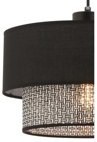 ECHO zsinóros függőlámpa 1xE27/60W/230V fekete/szürke