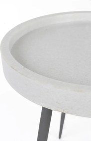 Kerek tárolóasztal márvány asztallappal ø 33 cm Karrara – White Label