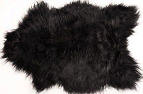 Bőrszőnyeg Báránybőr Fekete, Világos Szőrvégekkel