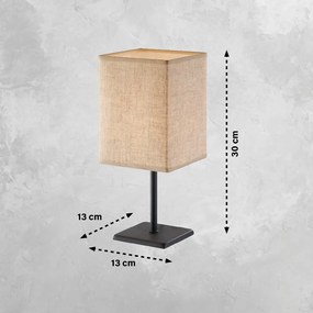 Fekete-bézs asztali lámpa textil búrával (magasság 30 cm) Lela – Fischer &amp; Honsel