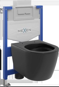 Mexen Fenix XS-U, rejtett modul és függő WC Carmen, fekete matt, 6853388XX85