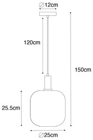 Design lógólámpa fekete rézzel és borostyán üveggel - Zuzanna