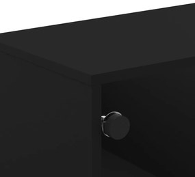 fekete TV-szekrény üvegajtókkal 102 x 37 x 50 cm