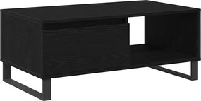 vidaXL Dohányzóasztal fiókkal Fekete tölgy 90 x 50 x 36,5 cm Faanyag