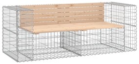 tömör fenyőfa gabion kerti pad 184x71x65,5 cm