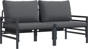 vidaXL Kültéri Bútor párnával 2 pcs Antracit 80 x 80 x 71 cm Acél
