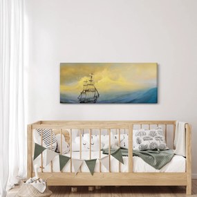 Kép - Egy hajó festménye a tengeren (120x50 cm)
