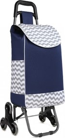 Kék lépcsőjáró bevásárlótáska kerekeken "Helper"