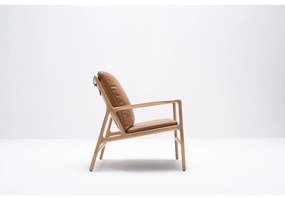 Barna-natúr színű bőr fotel Dedo – Gazzda