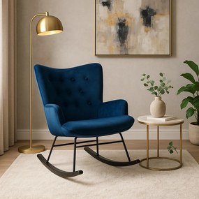 Hintafotel Sötétkék Bársony Kárpittal. ELIS