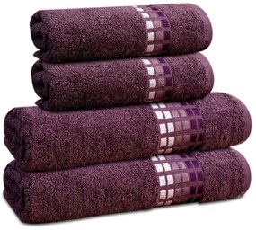 Sötétlila pamut törölköző 50x100 cm Darwin – My House