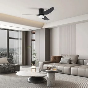 ZEVENTI - LED mennyezeti ventilátor PADUA LED/18W/230V Wi-Fi Tuya fekete + távirányító