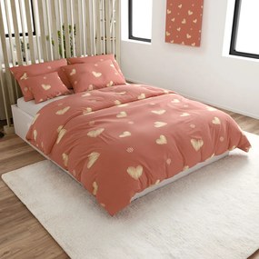 Mikroszálas ágyneműhuzat ORANGE HEART, rózsaszín Ágyneműhuzat mérete: 2 db 70 x 90 cm | 200 x 220 cm