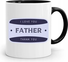 Fekete Bögre Apák Napjára I Love You Farher fényképes nyomtatással