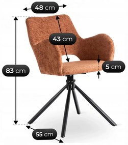 Forgó Étkező/Tárgyaló Rozsdabarna Színben. FLAV