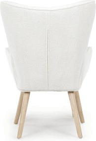 Relaxační křeslo, bílá, látka bouclé, AK-319 WT2