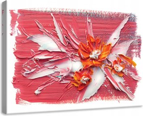 Vászonkép 70x50 Virágok festmény impasto textúra élénk színek absztrakt művészet